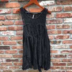 Free people black lace and cotton dress